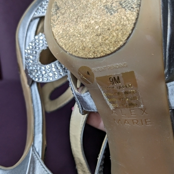 Alex Marie‎ Rhinestone Silver Size 9 Formal Heels - Picture 6 of 6
